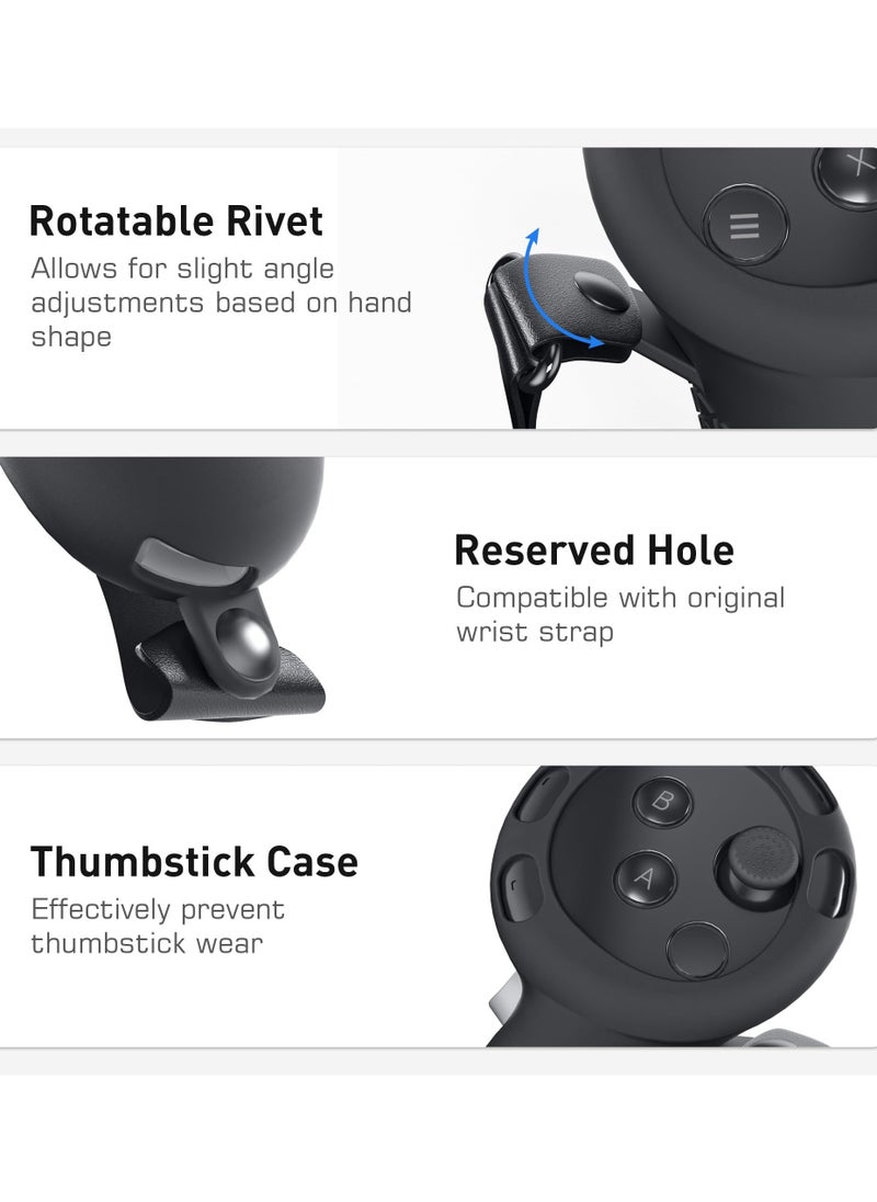 XICEN - Silicone Grips Protective Cover for Oculus Quest 3, Cover for Meta Quest 3 Accessories (Black) - Image 1