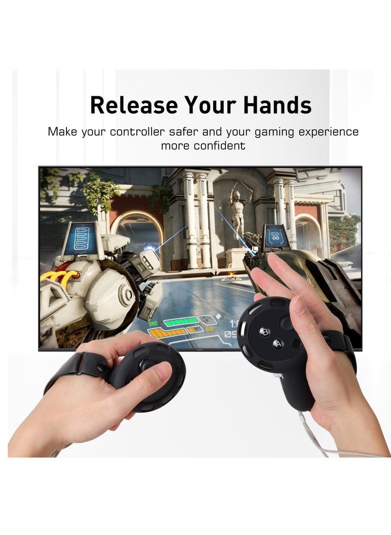 XICEN - Silicone Grips Protective Cover for Oculus Quest 3, Cover for Meta Quest 3 Accessories (Black) - Image 1