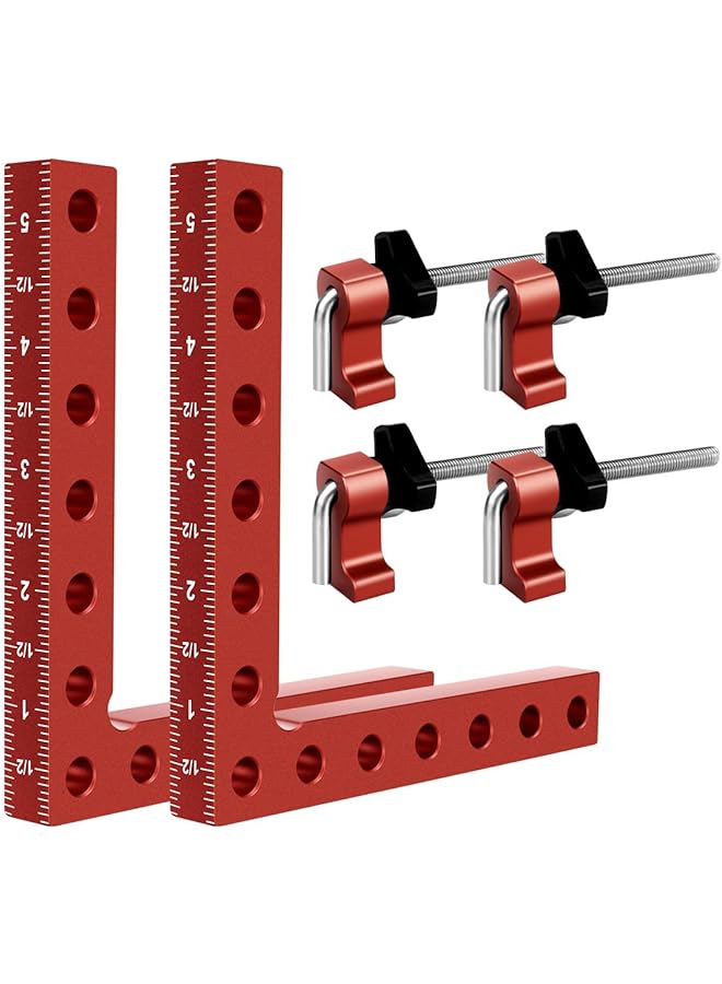 promass 90 Degree Positioning Clip, Square Aluminum Alloy Right Angle Clip Fixing Tool, Corner Clip Cabinet Clip Suitable for Woodworking, Project Lovers, Cabinet, Drawer, Photo Frame (2 Pcs) - Image 1