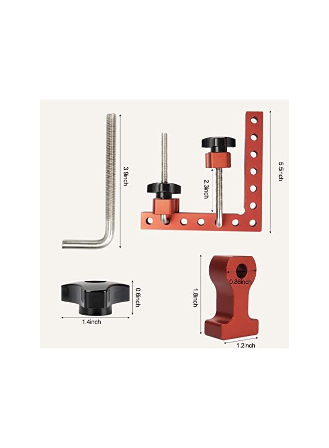 promass 90 Degree Positioning Clip, Square Aluminum Alloy Right Angle Clip Fixing Tool, Corner Clip Cabinet Clip Suitable for Woodworking, Project Lovers, Cabinet, Drawer, Photo Frame (2 Pcs) - Image 5