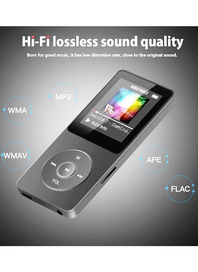LEXIN MP3 Player 16GB with Portable HiFi Lossless Sound MP3 Mini Music Player Voice Recorder E-Book HD Screen 1.8 inch Black Support up to 128GB（Earphone not Included）  - Image 4
