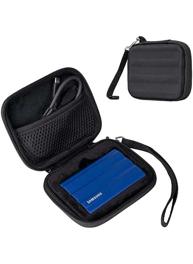 Procases - ProCase Carrying Case for Samsung T7 Shield External SSD with 2 Cable Ties, Hard EVA Shockproof Storage Travel Organizer for T7 Shield Portable Solid State Drive USB 3.2 1TB 2TB -Black - Image 1