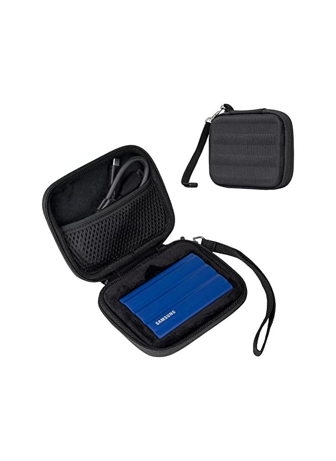 Procases - ProCase Carrying Case for Samsung T7 Shield External SSD with 2 Cable Ties, Hard EVA Shockproof Storage Travel Organizer for T7 Shield Portable Solid State Drive USB 3.2 1TB 2TB -Black - Image 1