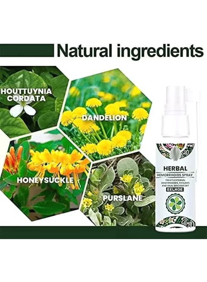 EELHOE بخاخ البواسير العشبي - تخفيف مهدئ بمكونات طبيعية - تركيبة سريعة المفعول لعدم الراحة الناتجة عن البواسير - 30 مل - Image 5