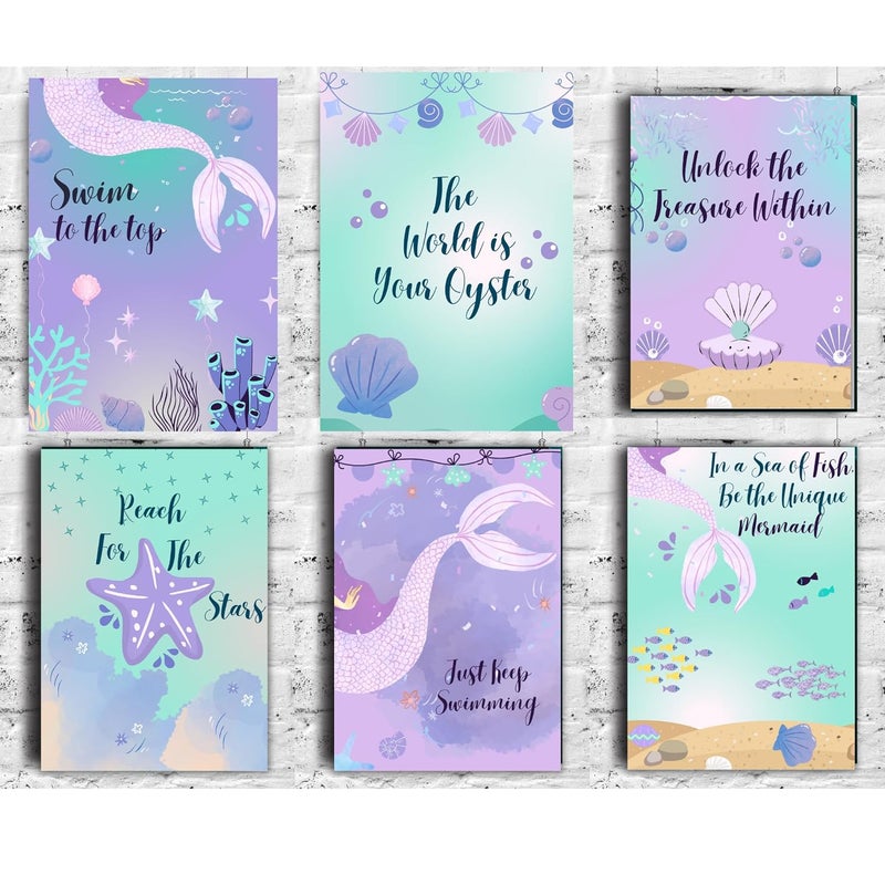 EKDALI EKDALI mermaid theme return gifts Mermaid theme posters for kids room girls room decor