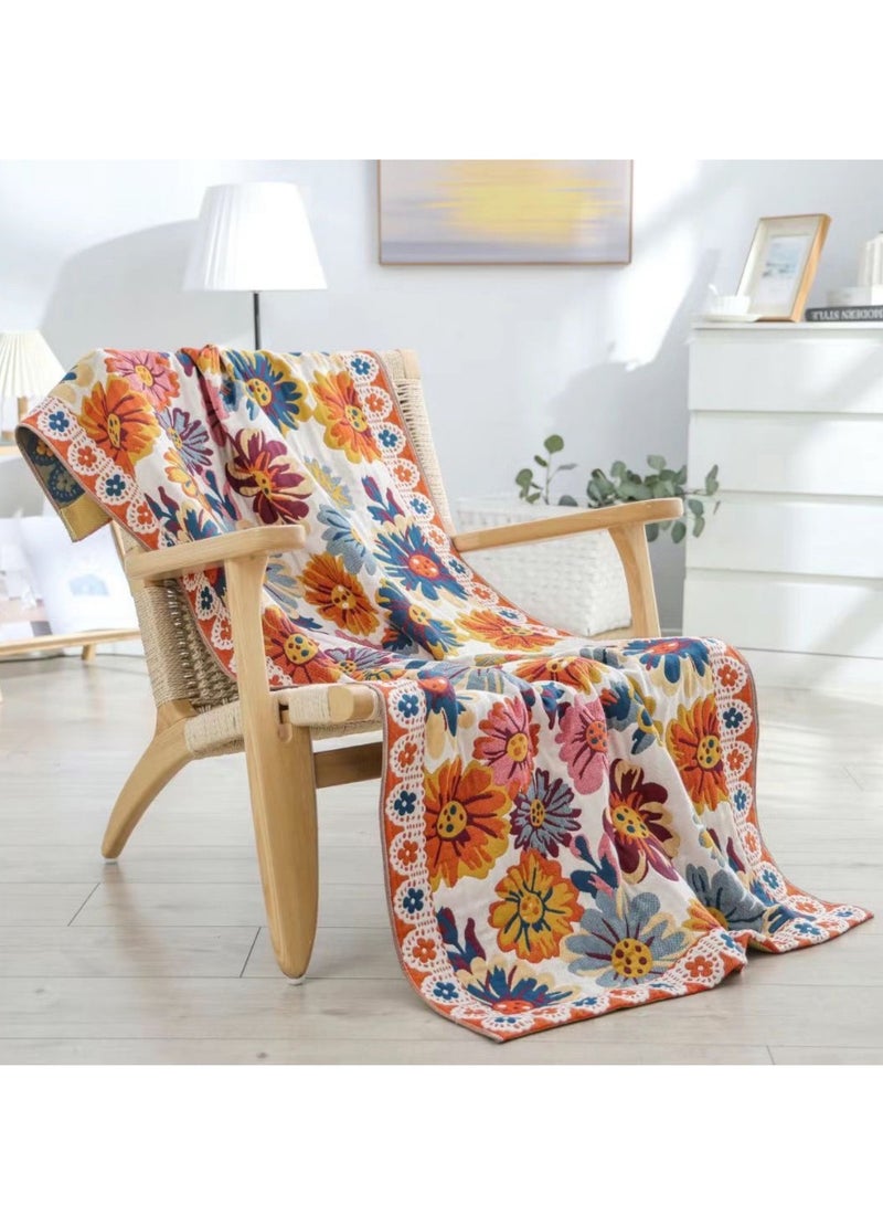 Bath Towel Oversized Adult Bath Towel Bohemian-inspired Style, 4-Layered Softness, Minimal Shedding, Quick Absorption  Fast Drying, Wrapping Capability, Double Sided Pattern 80*160cm - Image 2