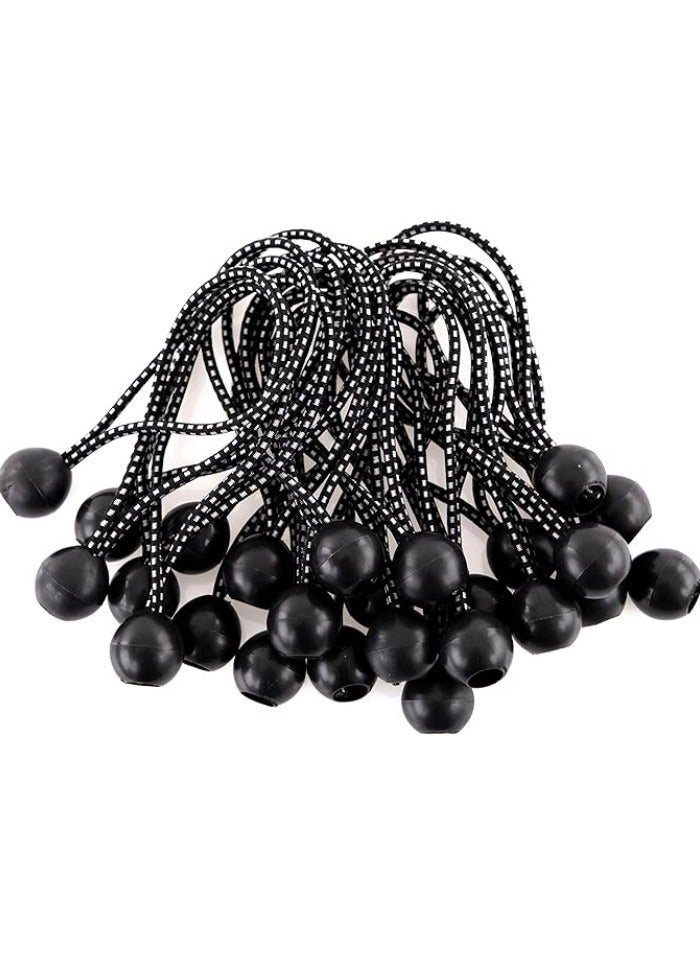 Ball Bungee Cord, Heavy-Duty  Versatile, Indoor  Outdoor, Tarp Tie-Down, Organize  Secure, 6-Inch, Black, 25 Pack - Image 5