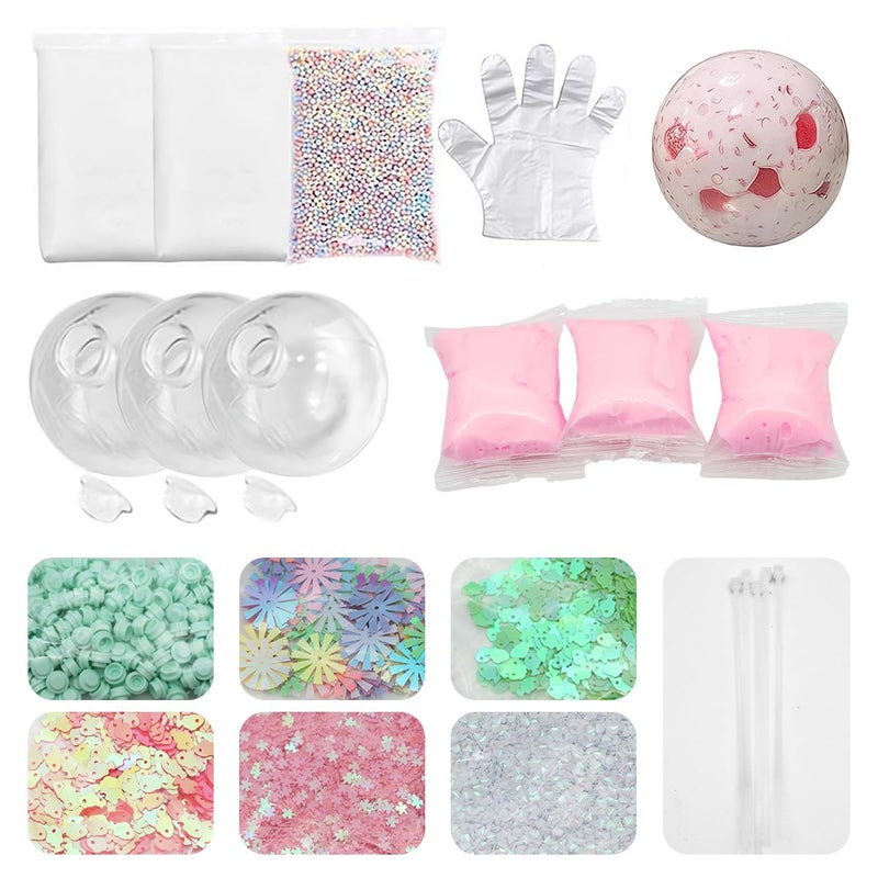 HASTHIP طقم صنع السلايم القابل للضغط للأطفال، طقم قوالب سيليكون ثلاثي الأبعاد، طقم جيلي سيليكون ناعم لطيف للأطفال يتضمن أدوات وإكسسوارات، طقم مستلزمات صنع السلايم للأطفال والبالغين، هدية للأطفال - Image 1