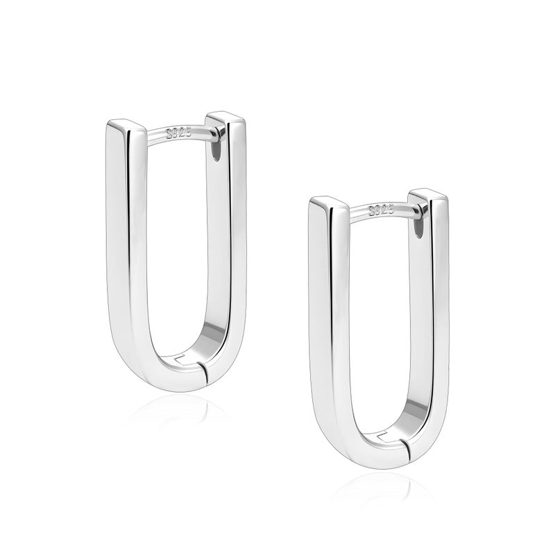 ALEXCRAFT 925 Sterling Silver Earrings for Women Trendy Hypoallergenic Silver Hoop Earrings Statement Small Chunky Huggie Hoops Earring Jewelry for Women - Image 1