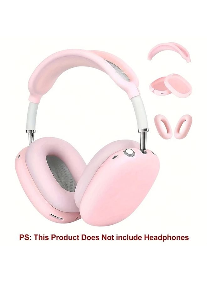 Pink Silicone Headphone Protective Case Soft Shell Cover 3pcs Set for Max Wireless Earbuds - Image 1