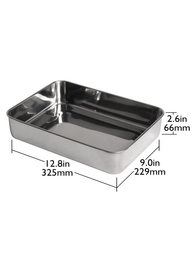 Lindy's Stainless Steel 9 X 13 Inches Covered Cake Pan with Stainless Steel Lid, Deep Pan for Baking Cakes, Breads, Casseroles, Fish, Vegetables and More - Image 3