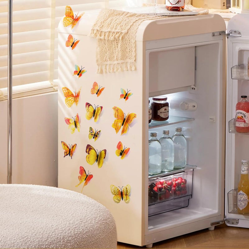 SAOROPEB 3D Butterfly Wall Decor  48 Pcs Double Layer Butterfly Decorations for Party Decorations Locker Decor Refrigerator Decal  Reusable (Yellow) - Image 4
