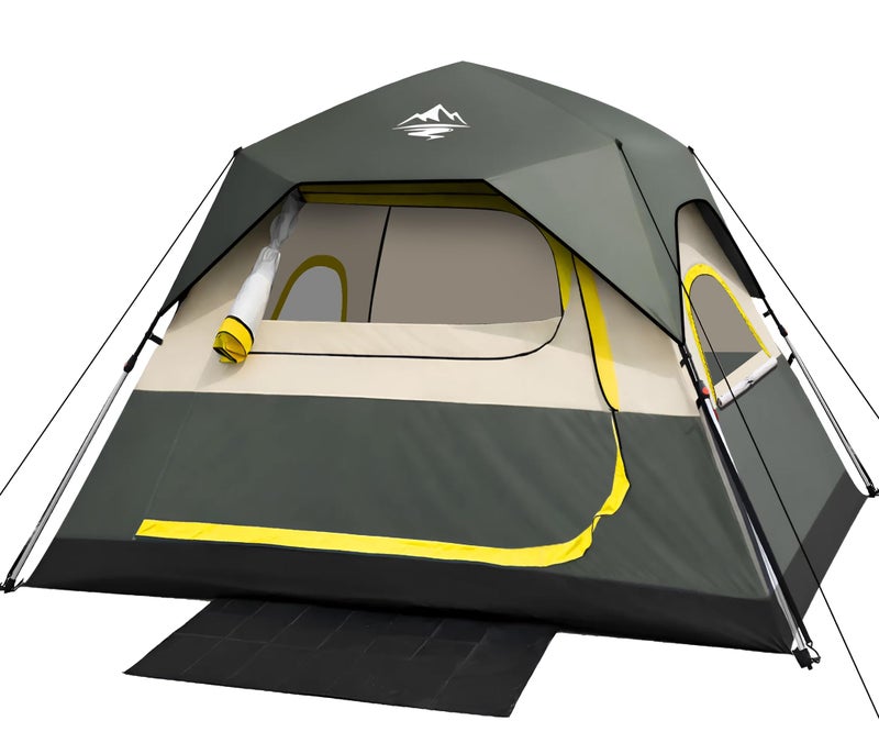 Purebox Tent 4 Person Tents for Camping - Instant Cabin Tent Setup in 50 Seconds with Rainfly & Windproof, Portable Pop Up Tents with Carry Bag for Family Outdoor Camping & Hiking - Image 1