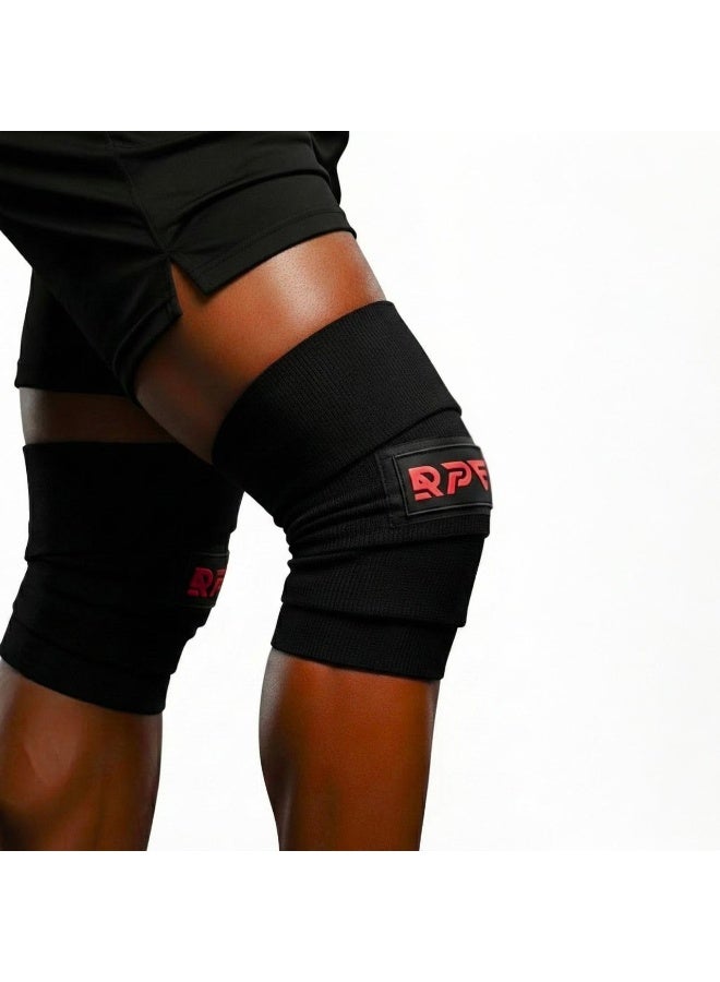 RPE Gear Knee Wraps 200 CM – Extra-Long Heavy-Duty Support for Squats & Leg Training - Image 1