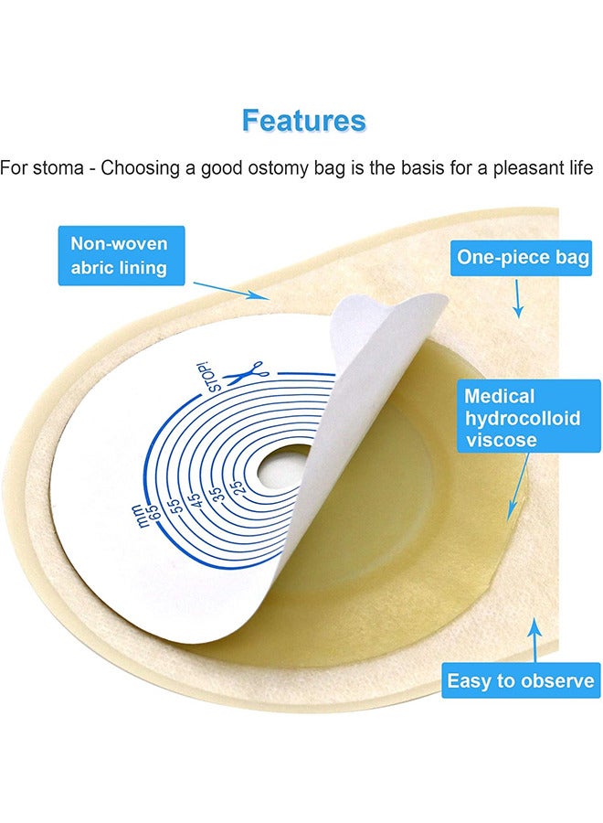 Generic 10 PCS Ostomy Colostomy Supplies, Colostomy Bag, One-Piece Drainable Pouches with Twist-Tie for Ileostomy Stoma Care, Cut to Fit (Max 20-65mm)  - Image 4
