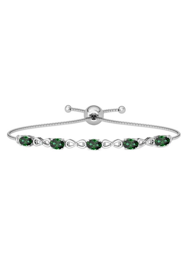 Clara 925 Pure Silver Green Infinity Hand Bracelet | Adjustable, Anti Tarnish, Swiss Zirconia | Gift for Women and Girls - Image 1
