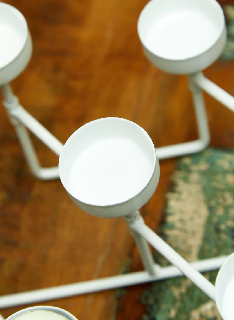 present time Harmonica Matte White Tea Light Candle Holder