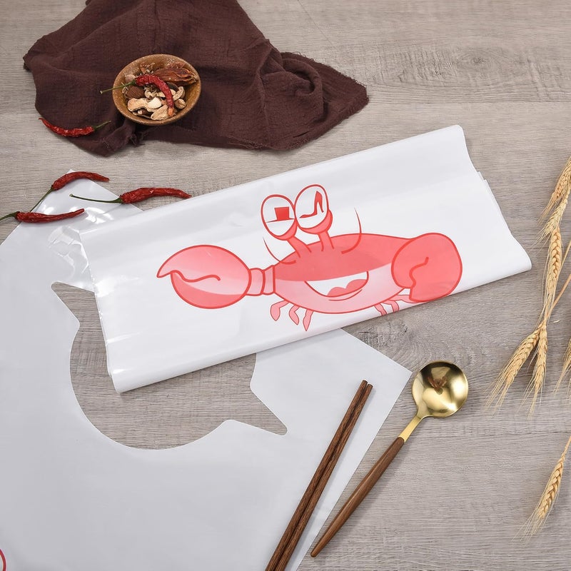 MGTECH 23 Inch Thick Crab/Lobster Bibs Disposable Plastic Funny Seafood Apron for Adults - Image 5