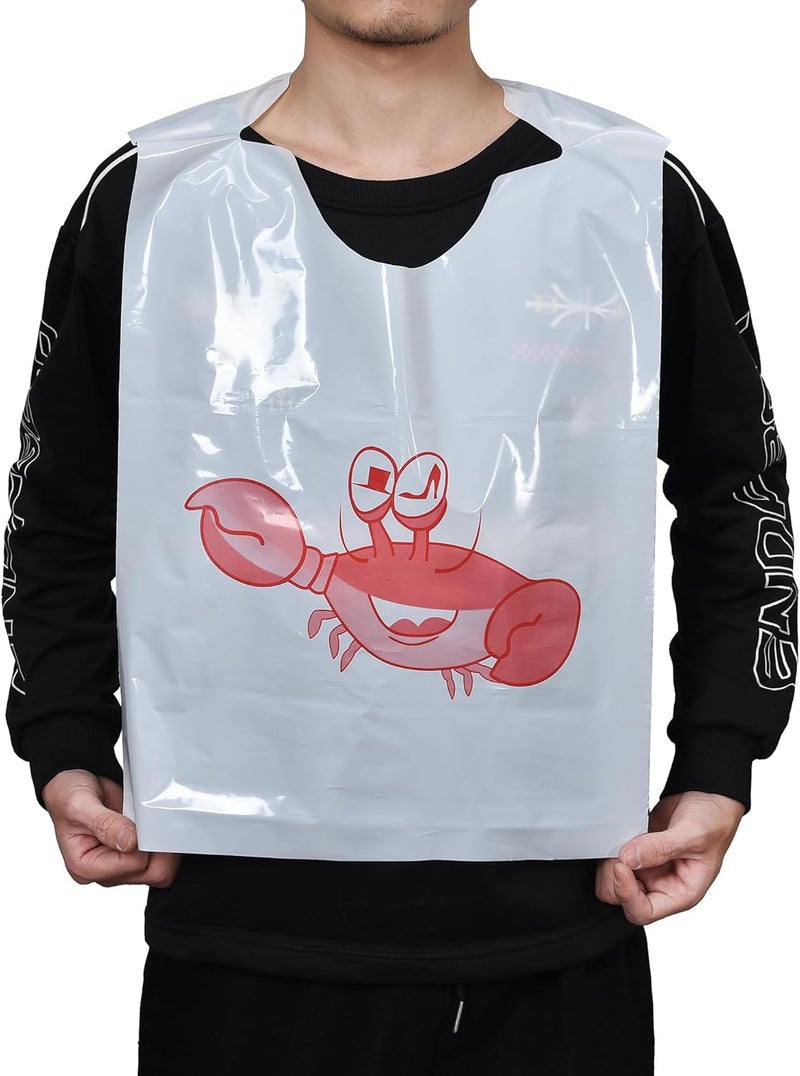 MGTECH 23 Inch Thick Crab/Lobster Bibs Disposable Plastic Funny Seafood Apron for Adults - Image 1