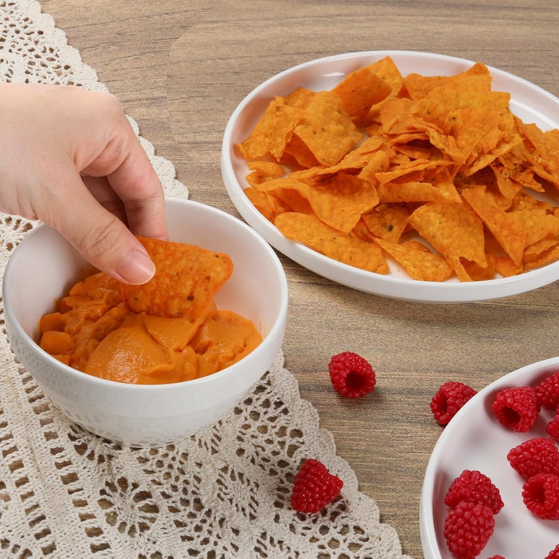 HAPPY KIT Ceramic Bouillon Cups Ice cream Bowls 10 OunceSmall Dessert 45 Inch For Dipping Fruit Snack Side Dishes For Kitchen  Set of 6White - Image 2