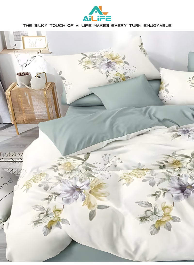 Al LIFE Super King Size Bed Sheet Set - 6-Piece Bedding Set Includes Duvet Cover, Fitted Sheet, and 4 Pillowcases - Soft, Durable, and Breathable Luxury for All Seasons in Elegant Set 220x240cm - Image 1