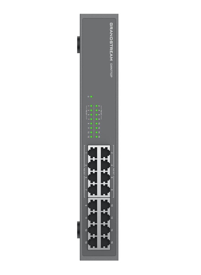 Grandstream Grandstream GWN7702P 16-Port Network Switch - 8 PoE+ Ports, QoS Support, Green Technology and Smart LED Indicators  - Image 2