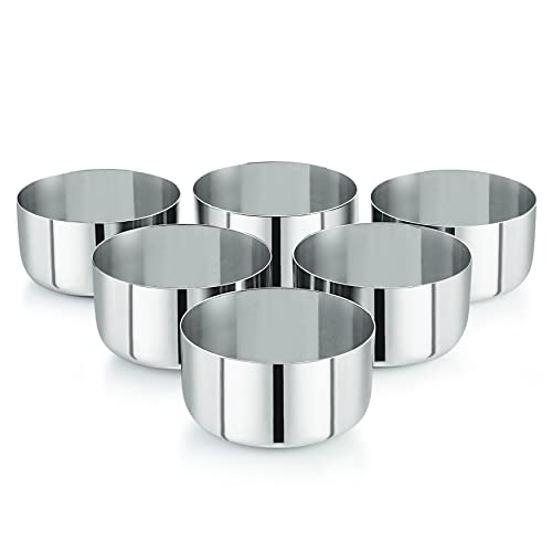 neelam Stainless Steel 5.5, 22 Gauge Sadi 200 ml Vati, Set of 6, Dinner Bowl Katori Serving Vati, Durable Quality, Elegant, Perfect for Serving Snacks, Desserts, and Condiments,Sliver - Image 1