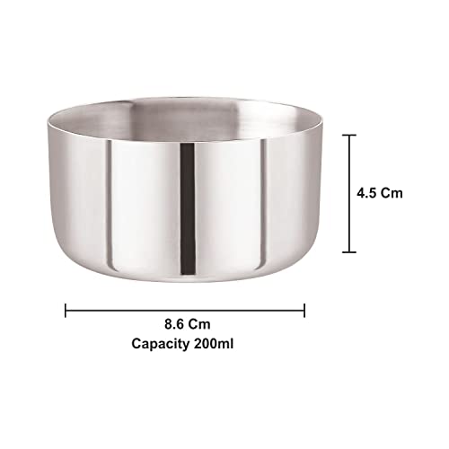 neelam Stainless Steel 5.5, 22 Gauge Sadi 200 ml Vati, Set of 6, Dinner Bowl Katori Serving Vati, Durable Quality, Elegant, Perfect for Serving Snacks, Desserts, and Condiments,Sliver - Image 5