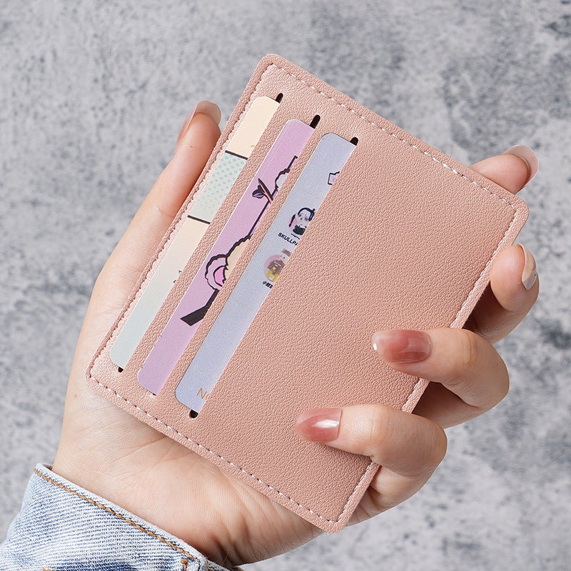 Slim Mini Card Holder Wallet for Men  Women Pink 
