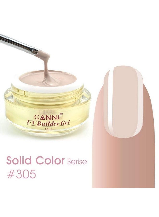 Canni زجاجة كاني الذهبية 15 مل طلاء أظافر جيل بناء هلامي رقيق سهل الجفاف UV قابل للإزالة (#305_وردي عاري) - Image 2