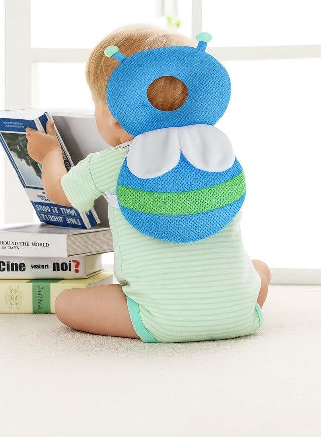 PRISCILLA Baby Toddlers Kids Child Head Back Safety Protector Pad Cushion Pillow with Straps (Blue) - Image 1
