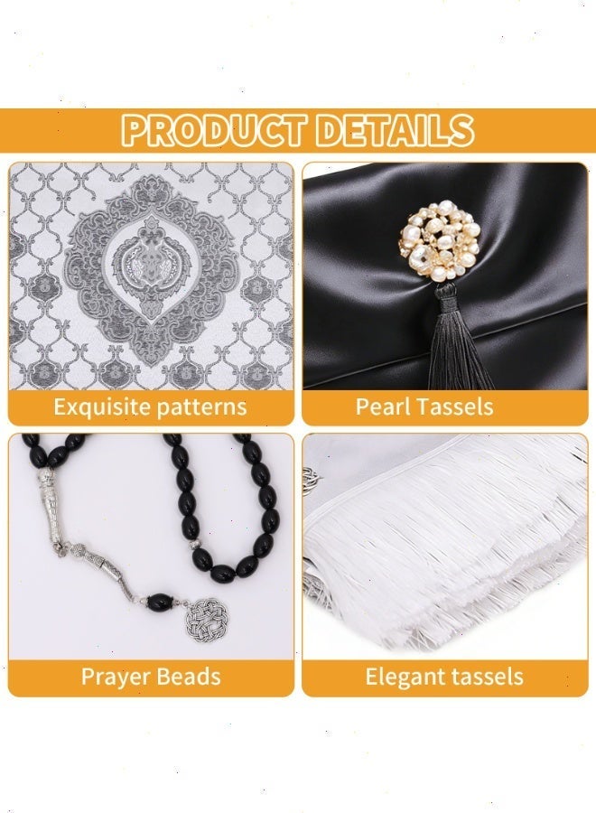Ramadan Prayer Mat 3-Piece Set, Portable prayer rug for Ramadan with Tasbih & Storage Bag, Essential Home Item for Blessed Ramadan - Image 5