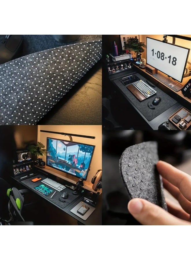 Extra Large Felt Desk Pad, Non-Slip Mouse Pad Protector for Office & Gaming – 100×40cm - Grey - Image 5