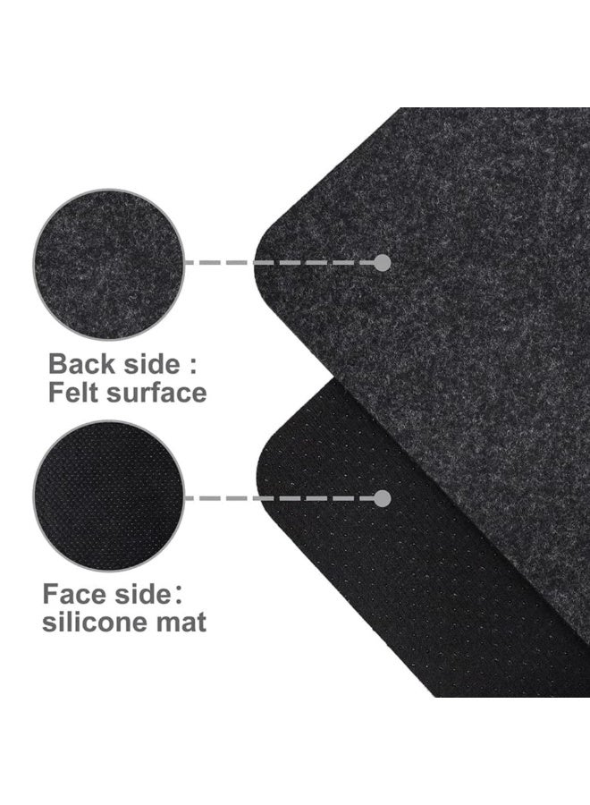 Extra Large Felt Desk Pad, Non-Slip Mouse Pad Protector for Office & Gaming – 100×40cm - Grey - Image 3
