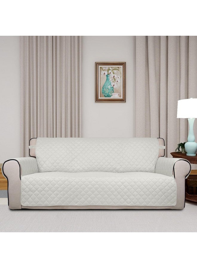 PureFit Reversible Quilted Sofa Cover, Water Resistant Slipcover Furniture Protector, Washable Couch Cover with Non Slip and Elastic Straps for Kids, Dogs, Pets (Sofa, Ivory/Ivory) - Image 1