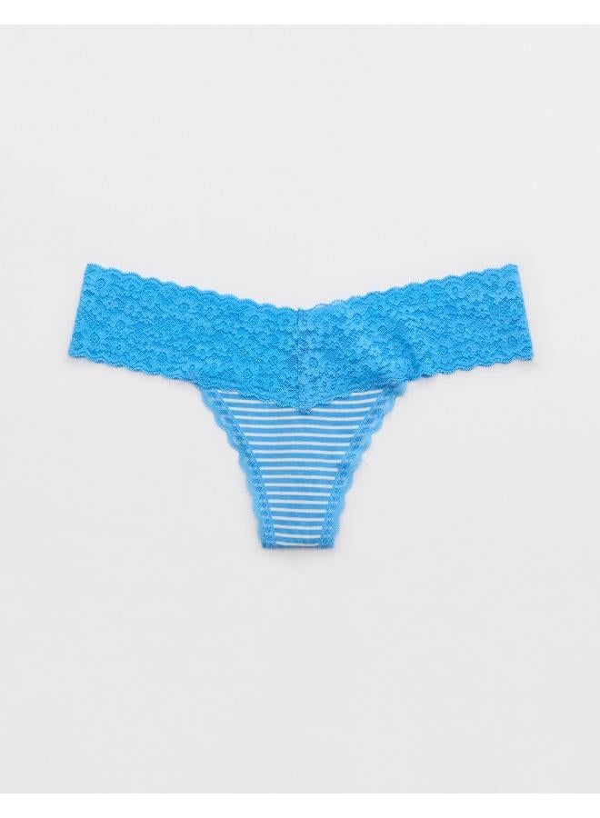 Aerie Superchill Vintage Lace Cotton Thong Underwear - Image 2