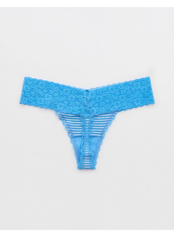 Aerie Superchill Vintage Lace Cotton Thong Underwear - Image 1