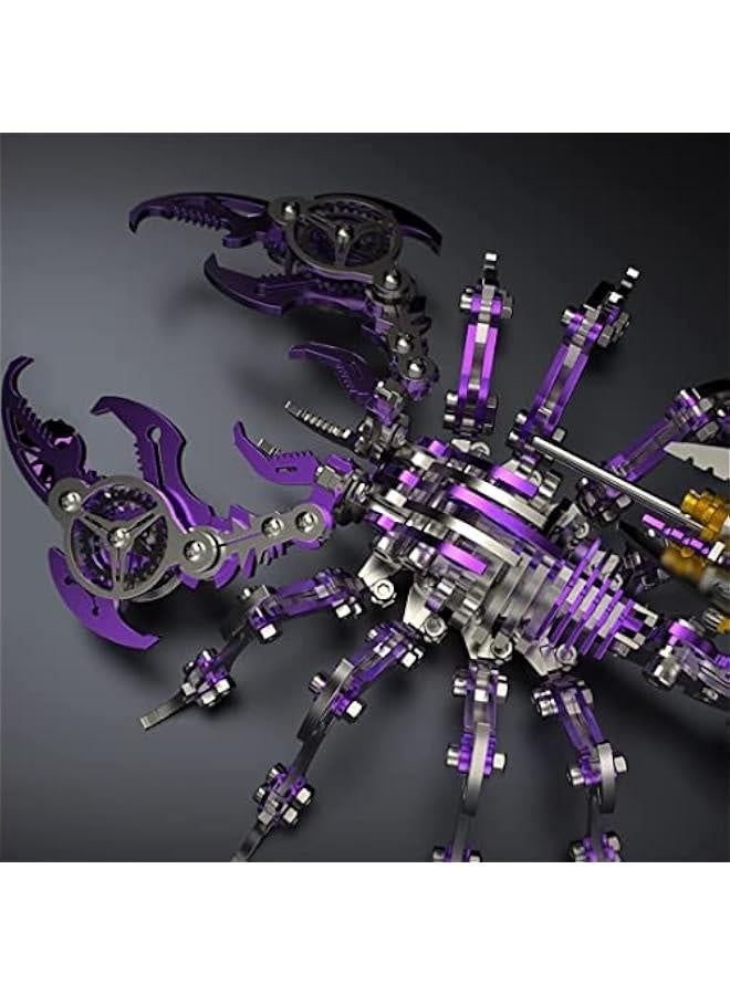 Colourful 3D Metal Puzzle Scorpion DIY Model Kit, Puzzle Jigsaw Scorpion King 3D Stainless Steel Ornaments (Purple) - Image 3