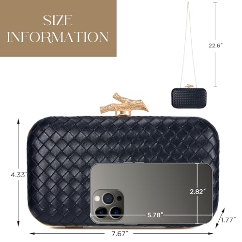 CHUNLI Clutch Purses for Women Evening/Wedding Chic Woven Bag Formal PU Leather Purse Designer Handbags for Women - Image 5