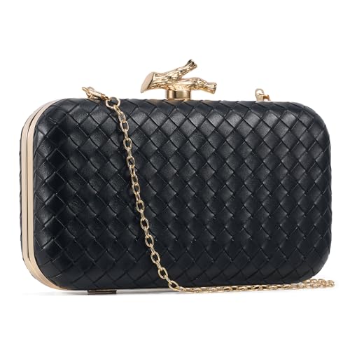 CHUNLI Clutch Purses for Women Evening/Wedding Chic Woven Bag Formal PU Leather Purse Designer Handbags for Women - Image 2