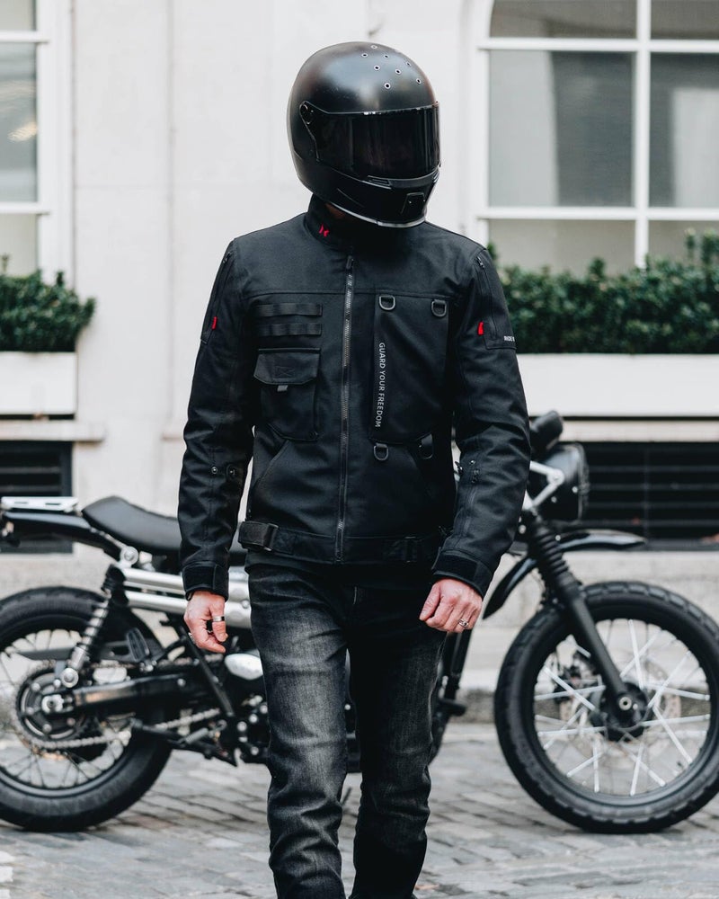 RIDEIRON جاكيت دراجة نارية RIDEIRON، معتمد من CE، معدات حماية ضد الرياح، جاكيت لجميع الفصول مع بطانة قابلة للإزالة L - Image 2