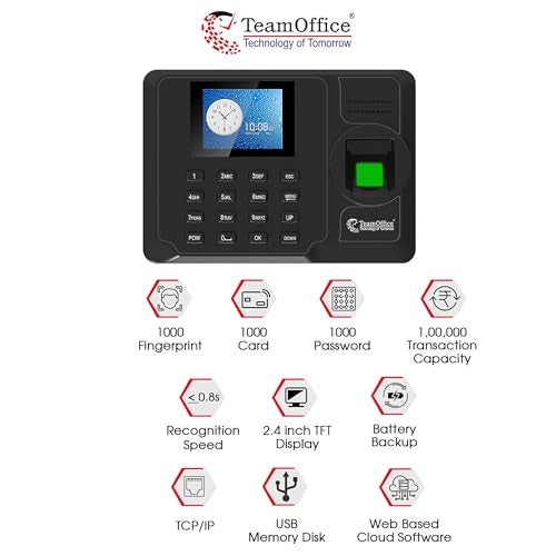 Team Office Fingerprint Based Attendance Machine with Cloud Attendance Software (Fingerprint+TCP/IP) - Image 2