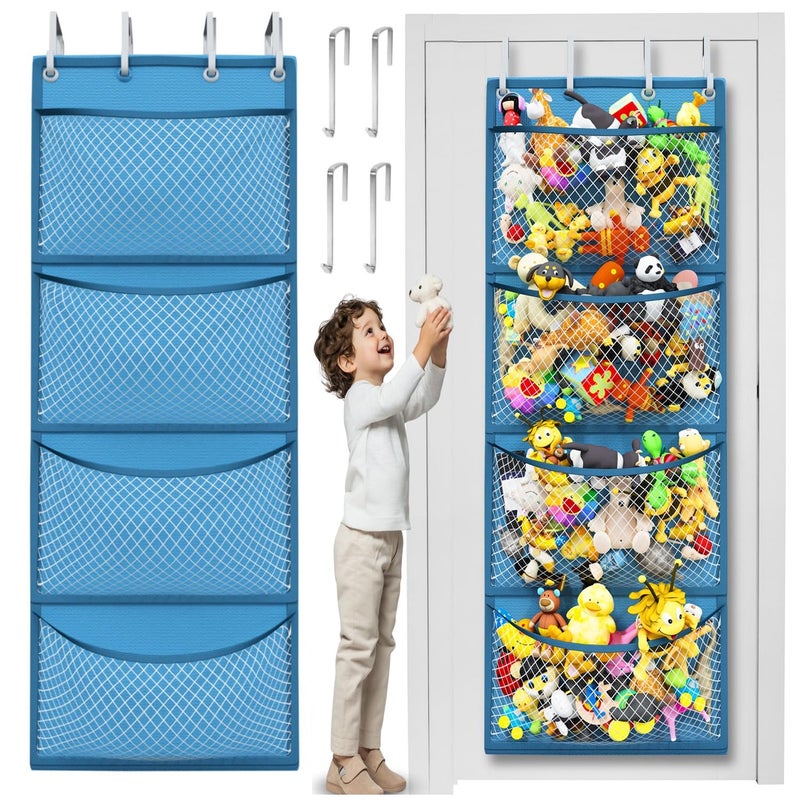 Honeyera Storage for Stuffed Animal - Over Door Organizer for Stuffies, Baby Accessories, and Toy Plush/Easy Installation with Breathable Hanging Pockets - Image 1