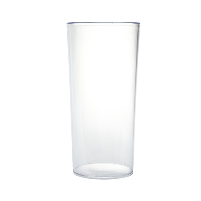 CLEAR ACRYLIC CYLINDER VASE HARD WEARING LIGHTWEIGHT DURABLE PLASTIC 25CM HIGH BY