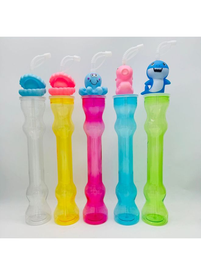 Courtyard Cup Food Festival Outdoor Beach Party Smoothie Cup Milk Tea Juice Drink Long Neck Straw Cup