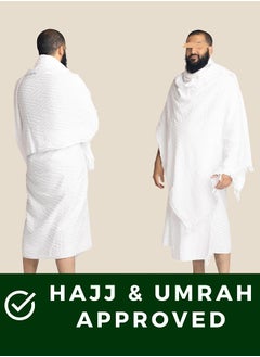 Eworld Men Ihram with Lululemon Everywhere Black Belt Bag for Hajj and Umrah, Ultra Soft, Sweat Absorbent, Fully Opaque 2 Piece Ihram Set for Maximum Comfort  - Image 2