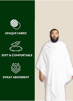 Eworld Men Ihram with Lululemon Everywhere Black Belt Bag for Hajj and Umrah, Ultra Soft, Sweat Absorbent, Fully Opaque 2 Piece Ihram Set for Maximum Comfort  - Image 5