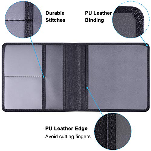 Wisdompro Registration and Insurance Card Holder - Premium PU Leather Vehicle Glove Box Organizer Car Wallet for Document, License and Other Essentials - Black - Image 4
