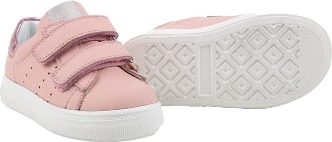 Kids A More Papillon Double Velcro Leather Girls Shoes Powder  - Image 3