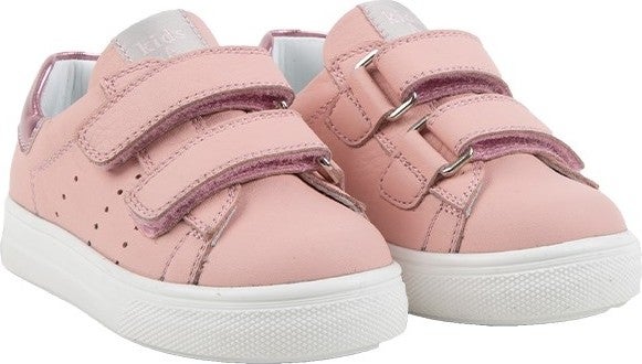 Kids A More Papillon Double Velcro Leather Girls Shoes Powder  - Image 2